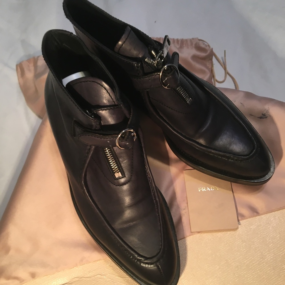 Black leather Prada shoes